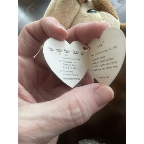 Ty Snip The Siamese Cat 1996 Beanie Baby Mint Tag With Tag Protector - Picture 4 of 13